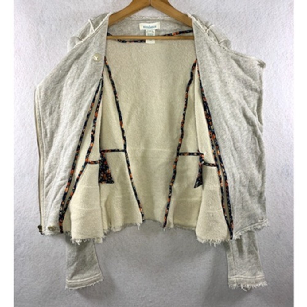 Sundance Womens‎ Ruffled Joy Jacket Sz S Gray Cotton Boho Moto Feminine Edgy - Picture 7 of 14